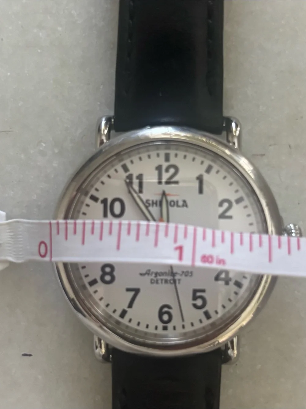 Vintage Shinola Runwell 36mm White Dial Quartz Watch w/New Battery